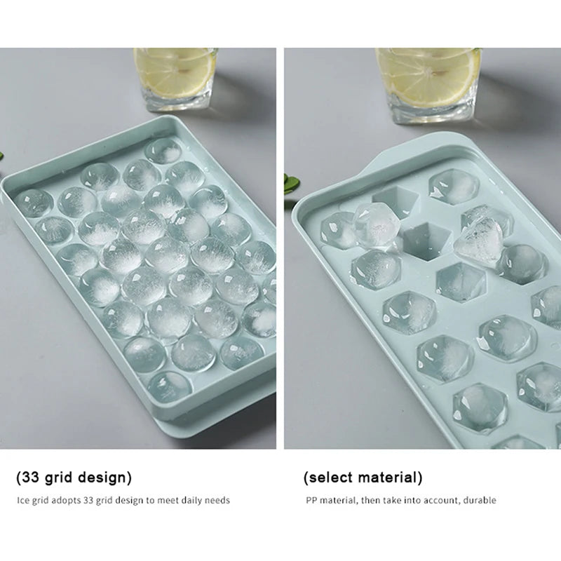 1Pc 3D Round Ice Cube Tray with Lid Plastic Diamond Spherical Style Ice Mold DIY Mould Ice Ball Maker Kitchen Tools