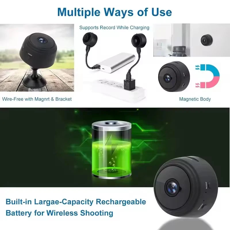 1080P HD Mini WiFi Camera Baby Monitor Indoor Safety Security Surveillance Night Vision Camcorder IP Cam Audio Video Recorder