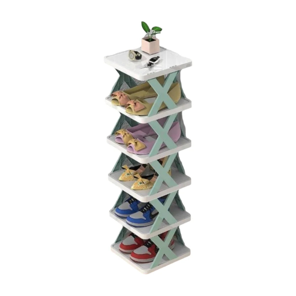 Detachable Folding Shoe Racks Plastic Space Saving Multi Layer Simple Shoes Shelf Dustproof Removable Color Shoe Cabinet