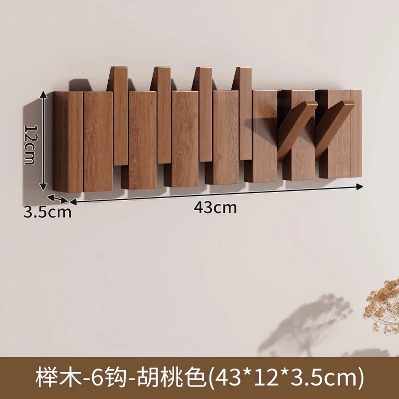 Wooden PianoKey Coat Hanger Rack - NoDrill Wall/Door Mount Entryway Hooks - Creative Wooden Hanging Organizer for Clothes & Keys