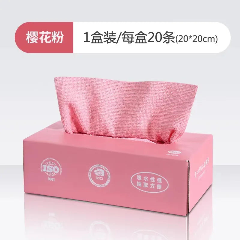 20pcs/box Absorbent Microfiber Kitchen Cleaning Towel Non-stick Dish Cloth Rags Napkins Tableware Home Cleaning Towels