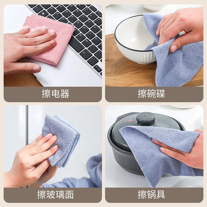 20pcs/box Absorbent Microfiber Kitchen Cleaning Towel Non-stick Dish Cloth Rags Napkins Tableware Home Cleaning Towels