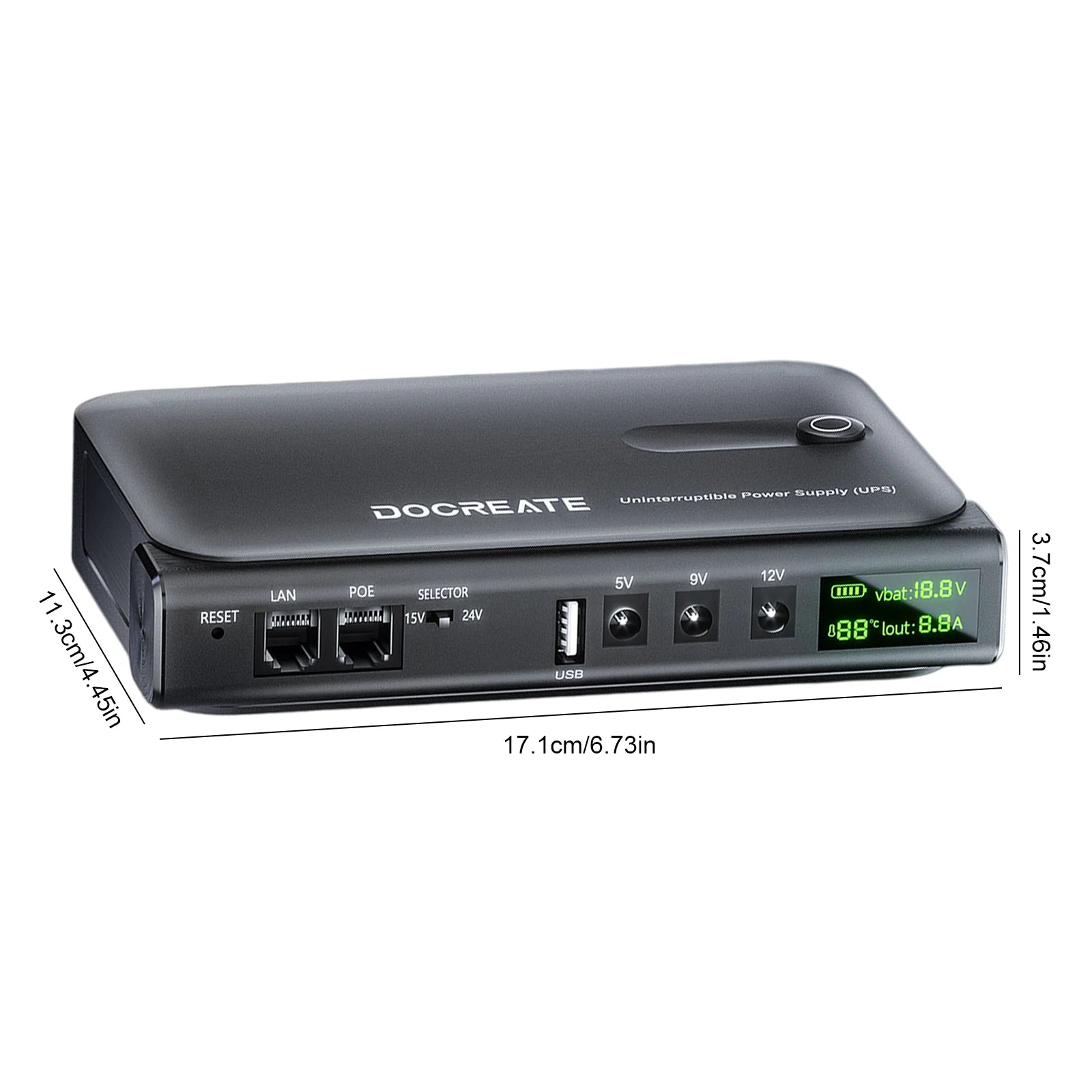 UPS Uninterruptible Power Supports 5V/9V/12V Portable Standby Uninterruptible Power Supply for Router Modem Security Camera