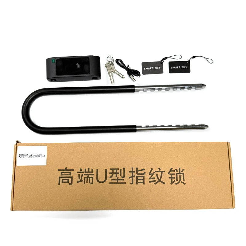 U-shaped fingerprint glass door lock intelligent biometric keyless digital code u-shaped lock