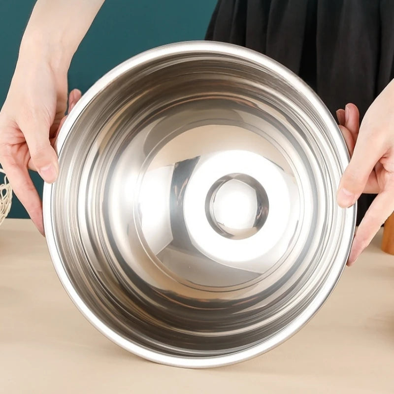 5pcs Set Stainless Steel Mixing Bowl with Lid - Rust-Resistant, Non-Slip Base, for Baking and Cooking, Kitchen Essentials