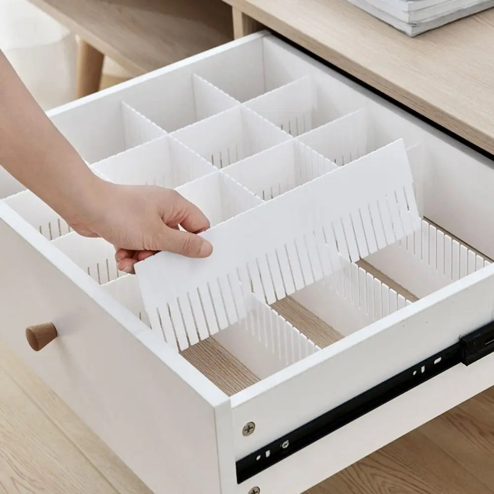 5Pcs Adjustable Drawer Divider DIY Household Combination Partition Board Space-saving Storage Organizer Cabinet Closet Separator