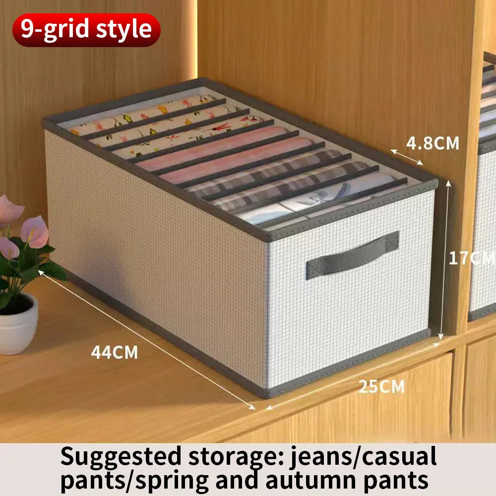 6-12 Grid Optional Foldable Drawer Storage Box for Clothes Pants Home Wardrobe Organizer