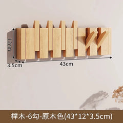 Wooden PianoKey Coat Hanger Rack - NoDrill Wall/Door Mount Entryway Hooks - Creative Wooden Hanging Organizer for Clothes & Keys
