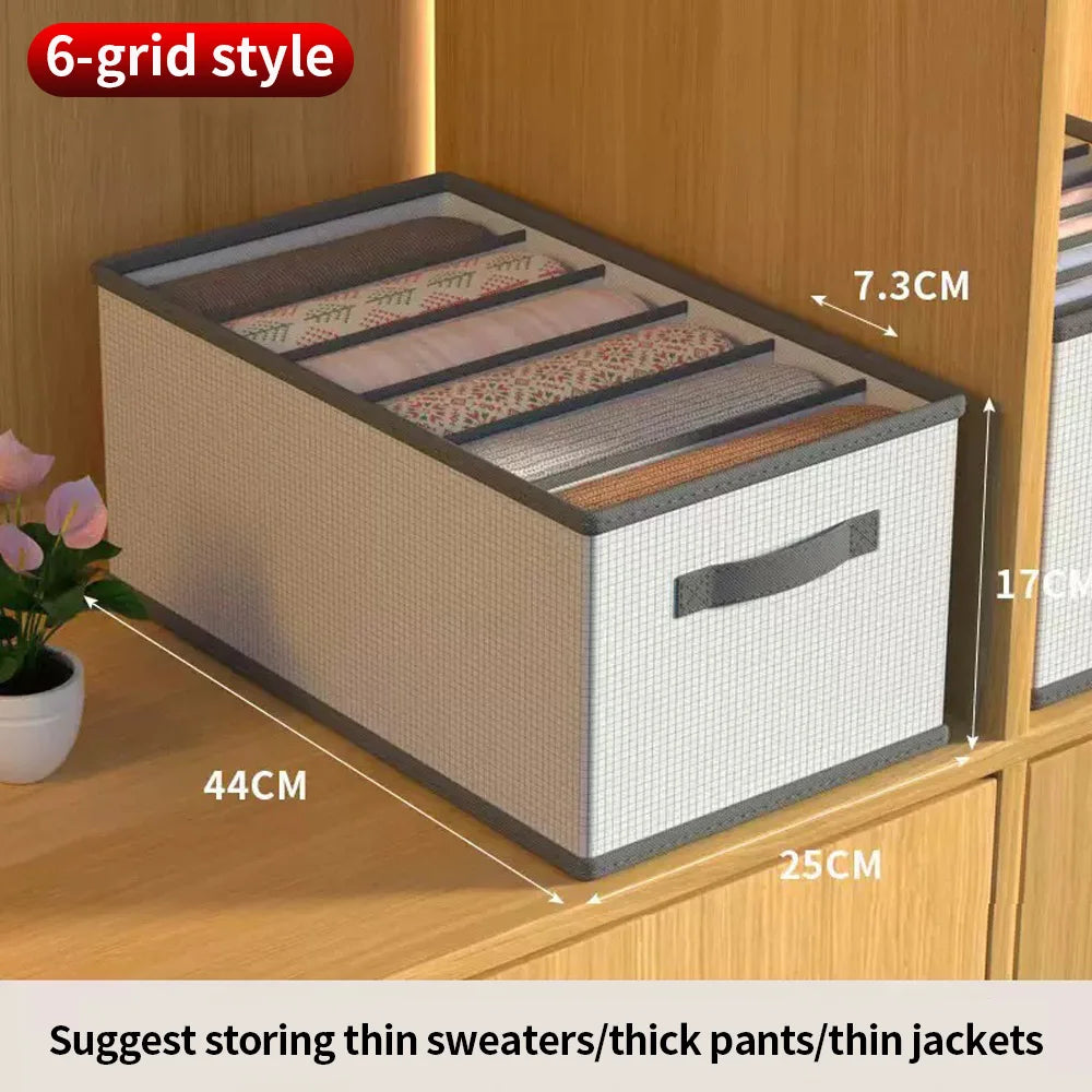 6-12 Grid Optional Foldable Drawer Storage Box for Clothes Pants Home Wardrobe Organizer
