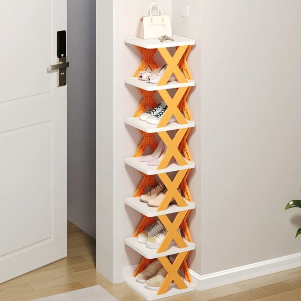 Detachable Folding Shoe Racks Plastic Space Saving Multi Layer Simple Shoes Shelf Dustproof Removable Color Shoe Cabinet