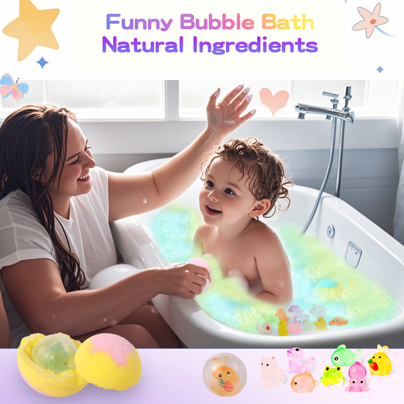 Childrens Bubble Bath Ball with Luminous Toy