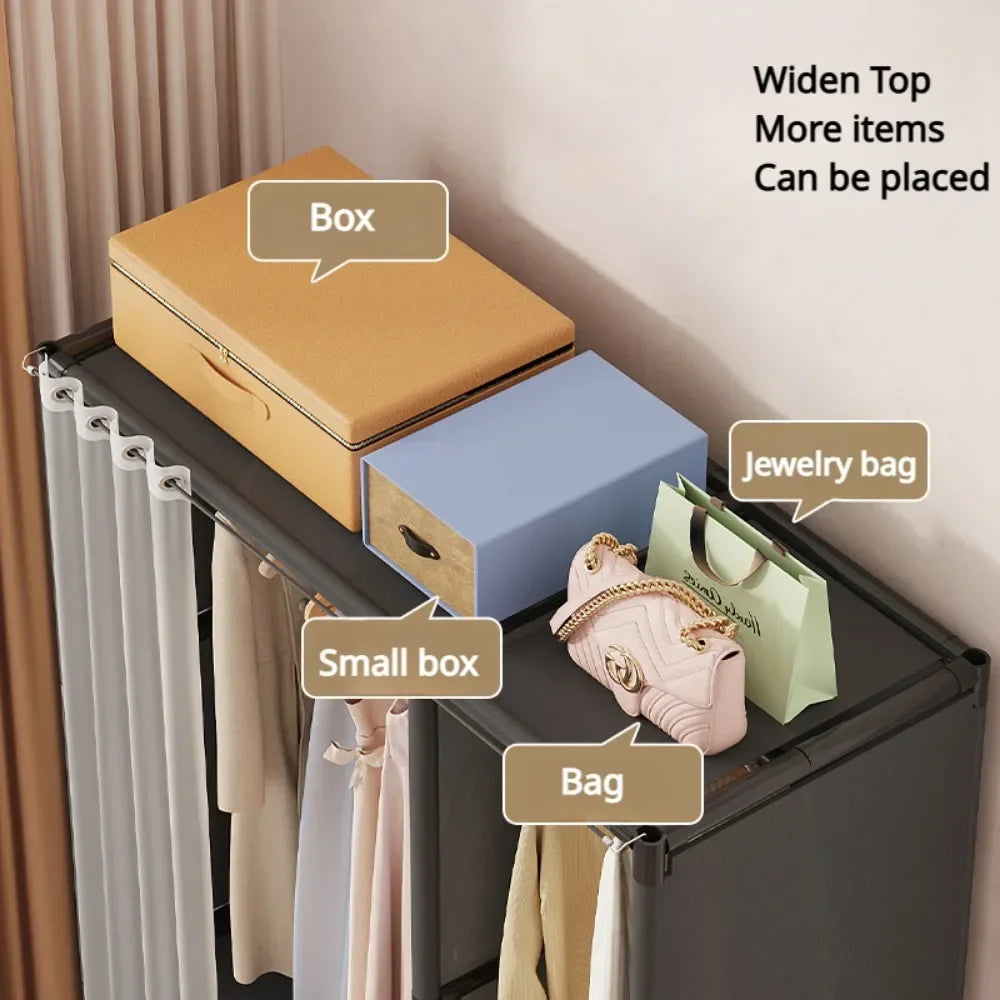 Home Furniture Simple Wardrobe Storage Closet Cabinet Large Capacity Durable Clothe Cabinetdustproof And Economical Wardrobe Bed