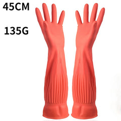 1Pair Lengthen Dishwashing Cleaning Gloves  Silicone Rubber Dish Washing Glove for Household Scrubber Kitchen Clean Tool