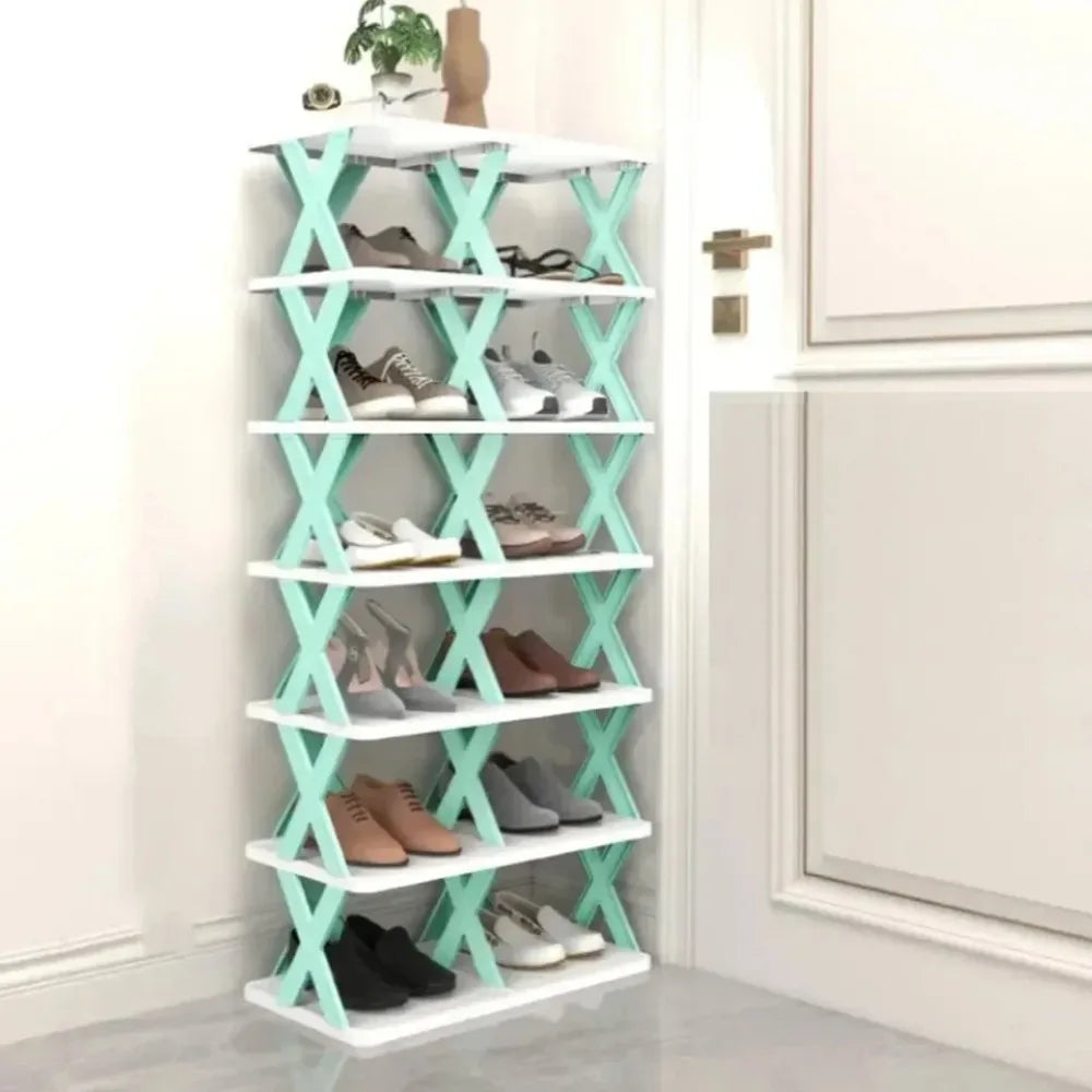 Detachable Folding Shoe Racks Plastic Space Saving Multi Layer Simple Shoes Shelf Dustproof Removable Color Shoe Cabinet