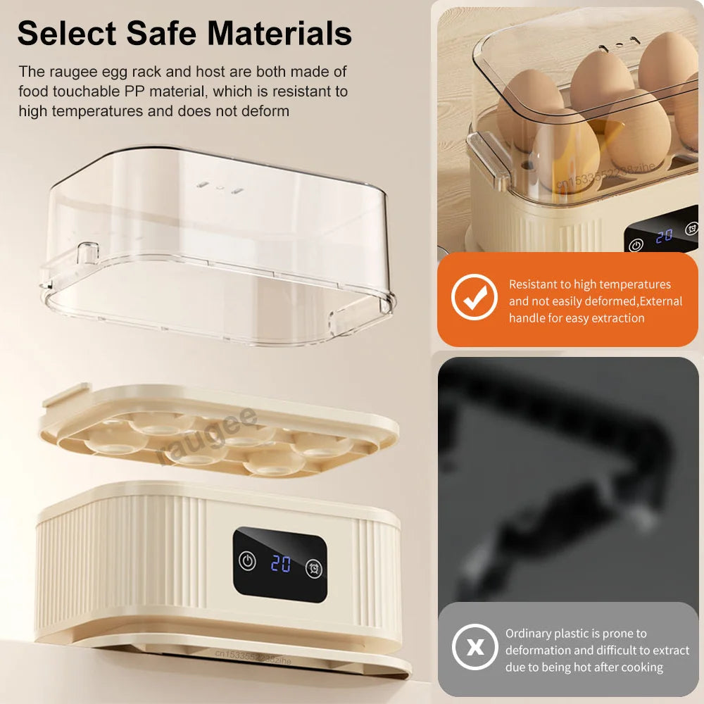 Electric Egg Cooker Automatic Egg Boiler Multi-Functional Steamed Egg Boiled Mini Egg Maker For Breakfast Kitchen Egg Cooker