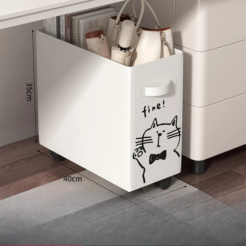 40cm Folding Laundry Basket Large Capacity Storage Box With Roller For Clothes Fitness Equipment Snack Toy Office Organizer Box