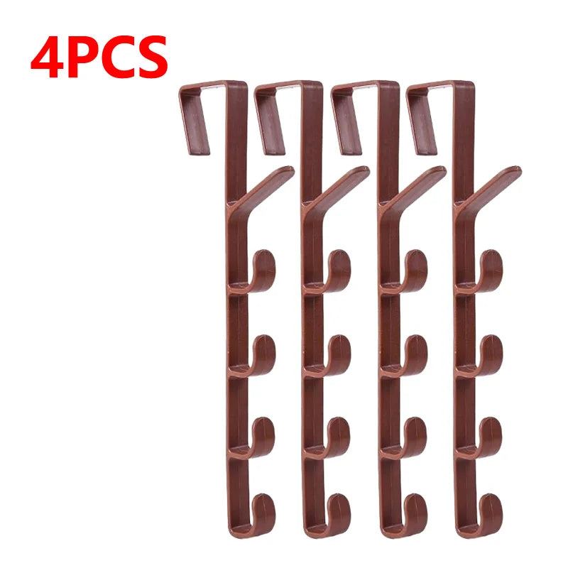 Bedroom Door Hanger Clothes Plastic Portable Home Storage Organization Hooks Hanging Rack Over Door Purse Holder For Bags Rails