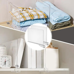 No Drill Shelf Divider Acrylic Clear Closet Organizer Plate Wardrobe Storage Partition Adjustable Drawer Dividers Home Organizer