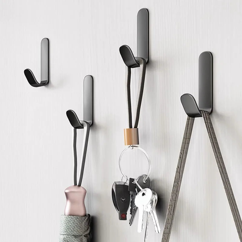 Self Adhesive Strong Wall Hooks Towel Hook Door Hanger Key Bag Coat Hook Holder Kitchen Bathroom Accessories Home Organizer
