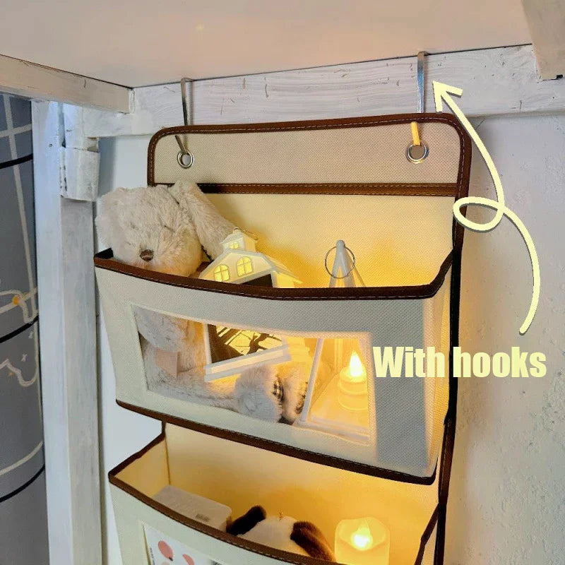 Dorm Bed Hook Hanging Storage Bag No Drill Under Bed Headboard Organizer Bedroom Bedside Rack For Student Dormitory Home Use