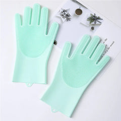 Pet Grooming Cleaning Gloves Dog Cat Bathing Shampoo Glove Scrubber Magic Dishwashing Cleanner Sponge Silicon Hair Removal Glove