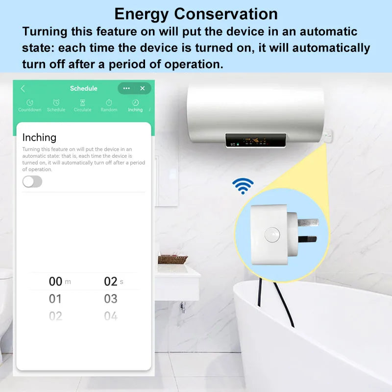 AU New Zealand Plug Tuya Smart WiFi 16A  APP Monitor Power Consumption Timing Remote Control ON OFF Works with Google Home Alexa