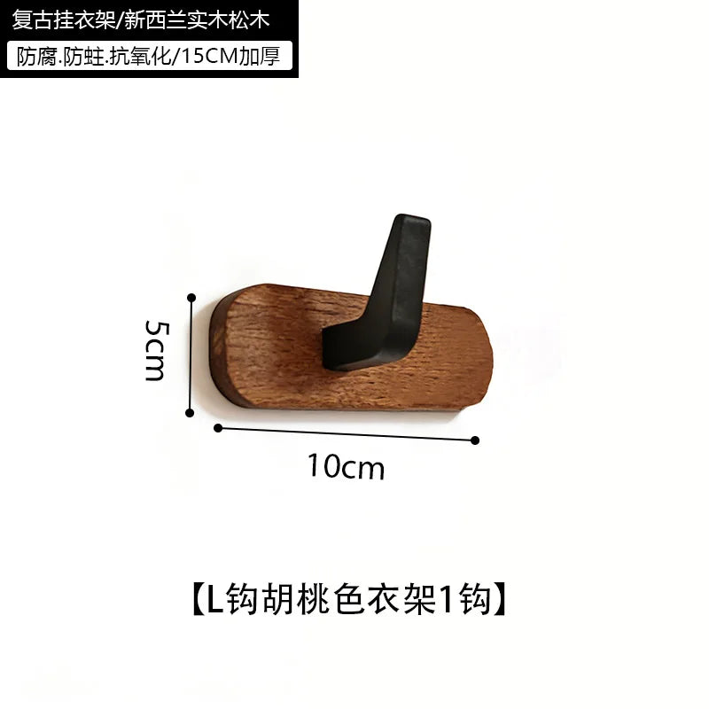 Walnut Color Hook Clothes Hat Wall Hanging Closet Door Entry l Coat Hook Retro Chinese Sle Batoom Organizer Tool