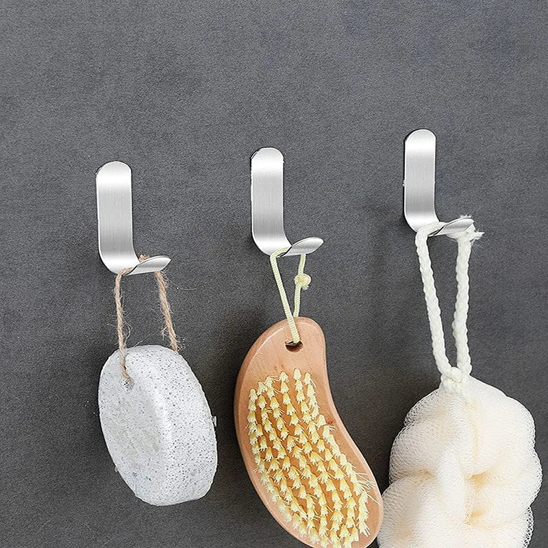Self Adhesive Strong Wall Hooks Towel Hook Door Hanger Key Bag Coat Hook Holder Kitchen Bathroom Accessories Home Organizer