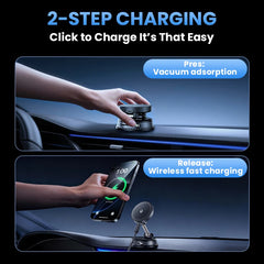Magnetic Wireless Car Charger Mount Vacuum Suction Cup Phone Holder Stand For iPhone 17 16 15 14 13 12 Pro Max Fast Charging