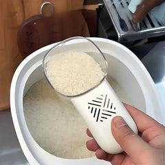 Multi-Function Rice Scoop with Measuring Cup and Spoon - Ergonomic Handle, Insect-Proof Design for Precise Rice, Flour, Pasta