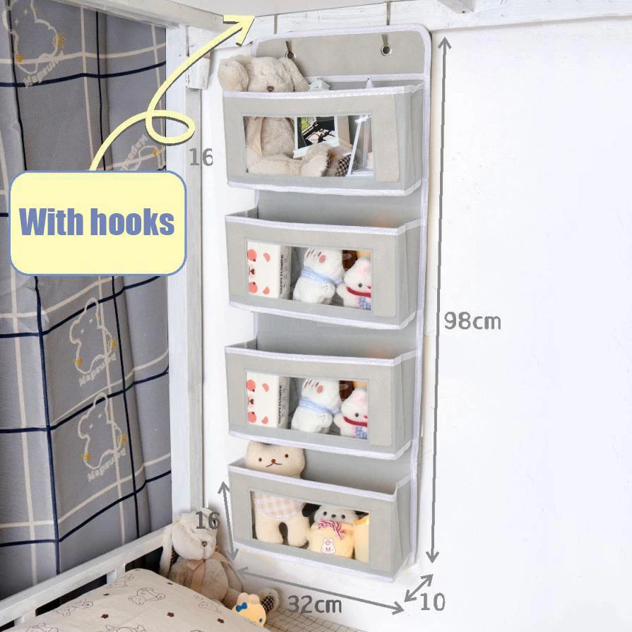 Dorm Bed Hook Hanging Storage Bag No Drill Under Bed Headboard Organizer Bedroom Bedside Rack For Student Dormitory Home Use