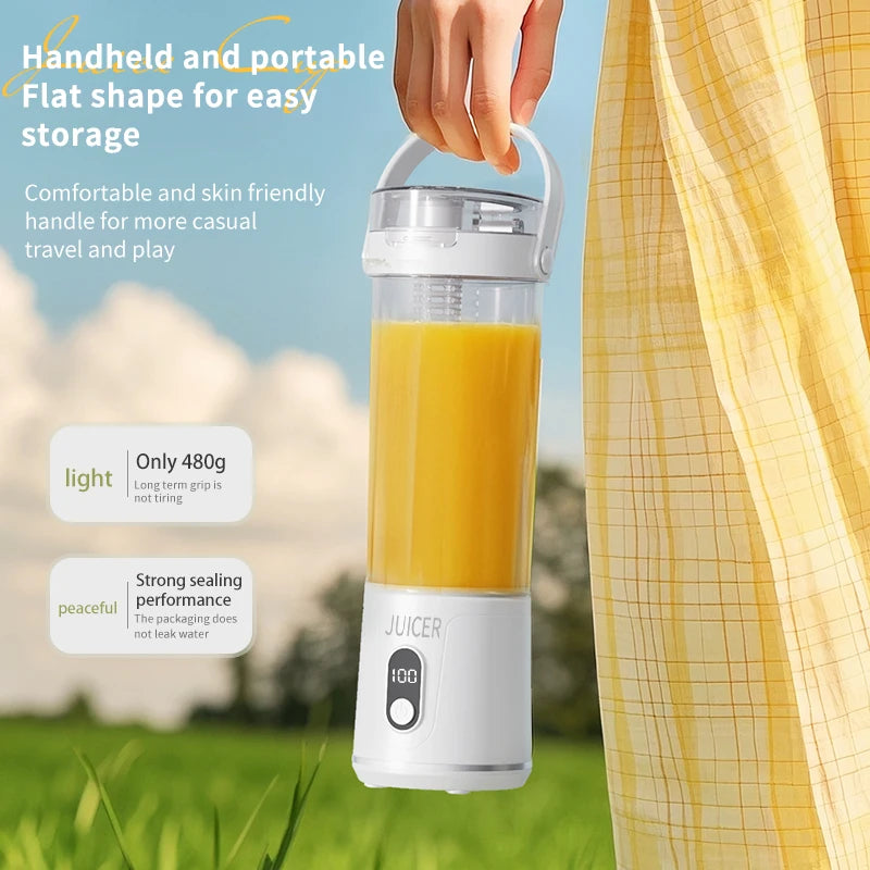 Portable Blender 600ML Electric USB Rechargeable Juicer for Smoothies Fruits Personal Mini Juicer for Travel Outdoor Fitness