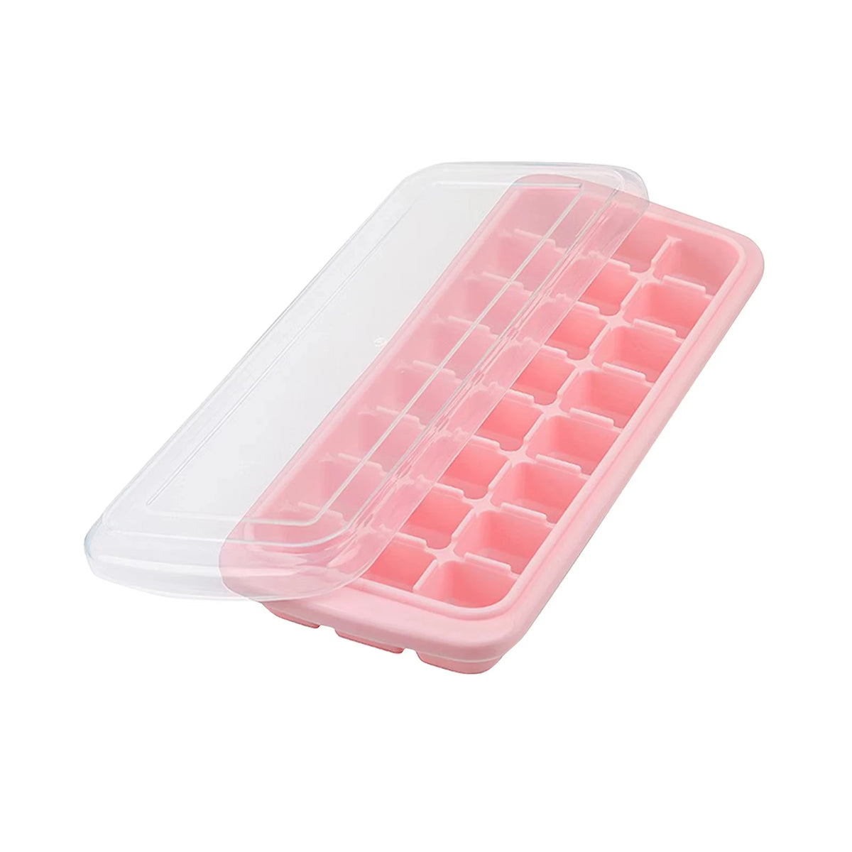 Silicone Ice Cubes Tray with Lid 24 Cubes Jelly Maker frozen Molds Easy-Release for Whisky Cocktail Cola Baby Food and Drinks