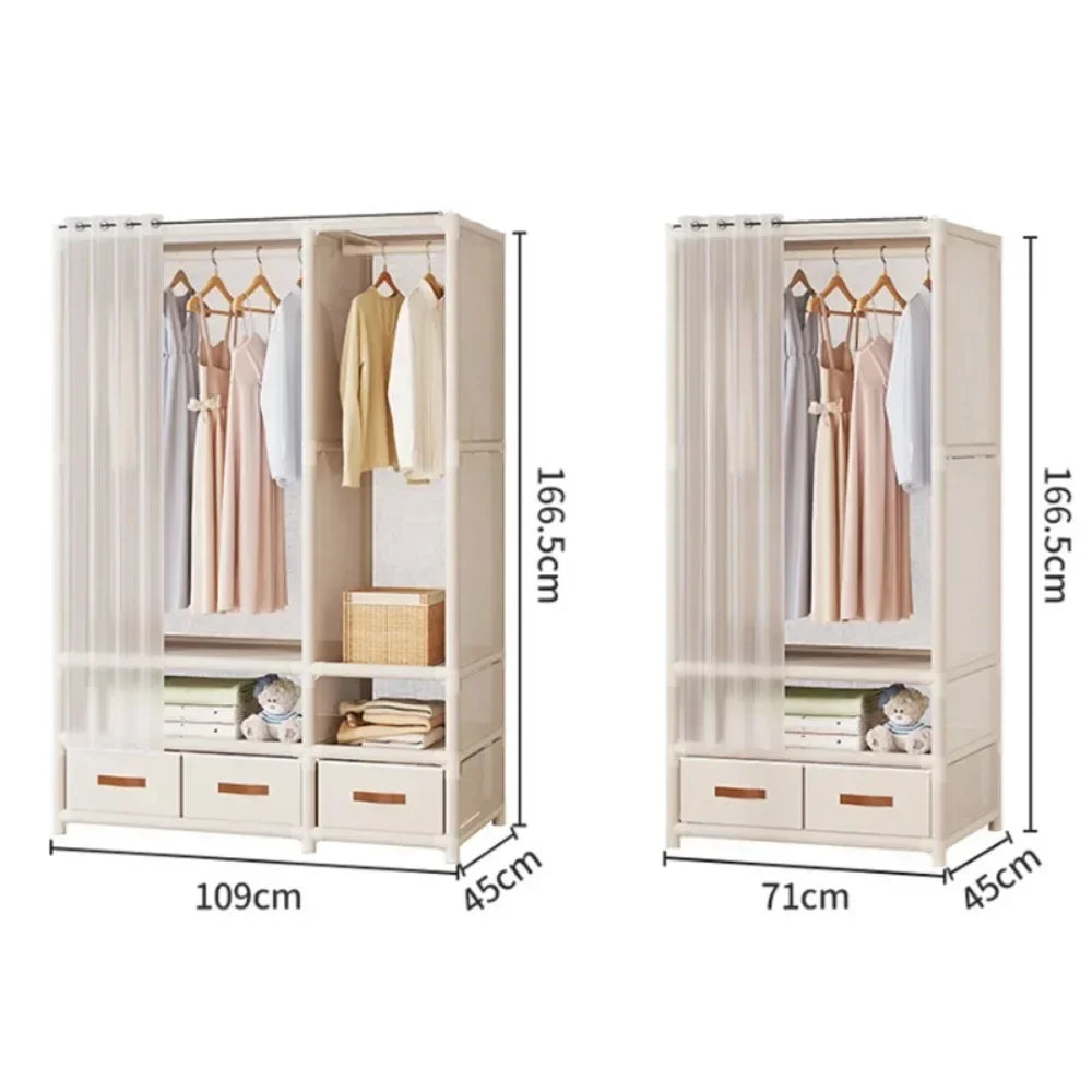 Home Furniture Simple Wardrobe Storage Closet Cabinet Large Capacity Durable Clothe Cabinetdustproof And Economical Wardrobe Bed
